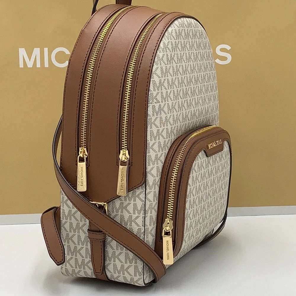 MICHAEL KORS JAYCEE MEDIUM BACKPACK VANILLA SIGNATURE COLOR NWT
